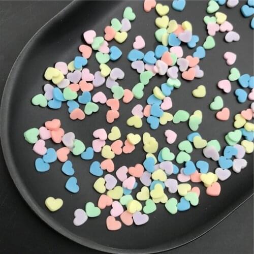 50g Heart Polymer Clay Sprinkle For Kids Diy,Soft Clay For Craft Clay/Nail Art/Scrapbook Decoration DIY, Filler