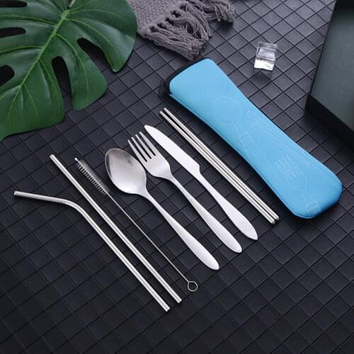 Portable Tableware bag Tableware Zipper Bag Outdoor Travel Packaging Storage Box Camping Recyclable Cutlery Pouch Storage bag