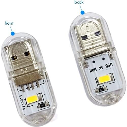 Portable USB Light Mini Pocket 2 LEDs Lamp Nightlight USB Keychain Light for Power Bank PC Laptop Notebook Computer Camping