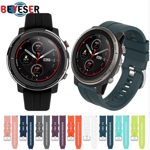 22MM Soft Silicone Replacement Strap For Xiaomi Amazfit Stratos 3 2/2s Smart Watch Band for Huami Amazfit GTR 47MM Bracelet
