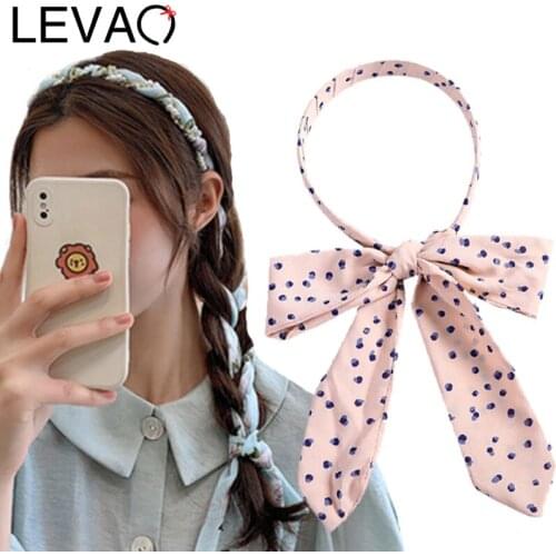 LEVAO New Ribbon Hairband For Woman Girls Bezel Headband Pearl Ponytail Hair Bands Hair hoop Hair Accessories
