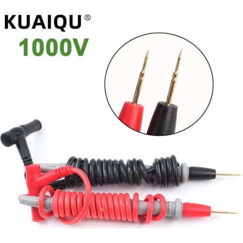 1 pair Soft-silicone-wire Digital Multimeter probe Needle-tip Universal test leads with Alligator clip For LED tester Multimetro