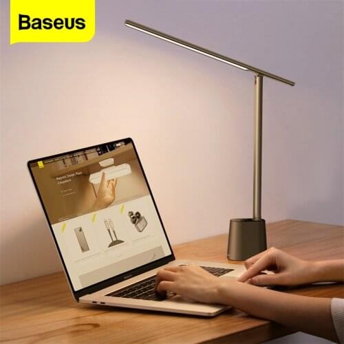Baseus LED Bright Table Lamp Eye Protection Smart Desk Lamps For Bedroom Office Room Reading Study Work Rechargeable Night Light
