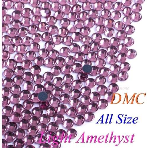 DMC Light Amethyst SS6 SS10 SS16 SS20 SS30 Glass Crystals Hotfix Rhinestone Iron-on Rhinestones DIY Garment With Glue
