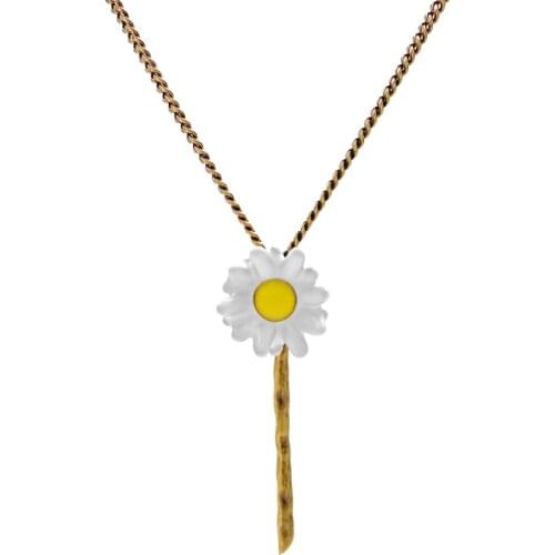 Hip Hop Retro Daisy Necklace Pendant Sweater Chain Female Fower Necklaces Pendants Men Women Christmas Gifts Fashion Jewelry