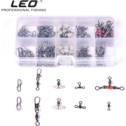 100pcs Leo Fishing Connectors 27783 Rotating Loop Lure Pin Fishing Accessories Tool Diamond Double Button Luminous Turning Ring