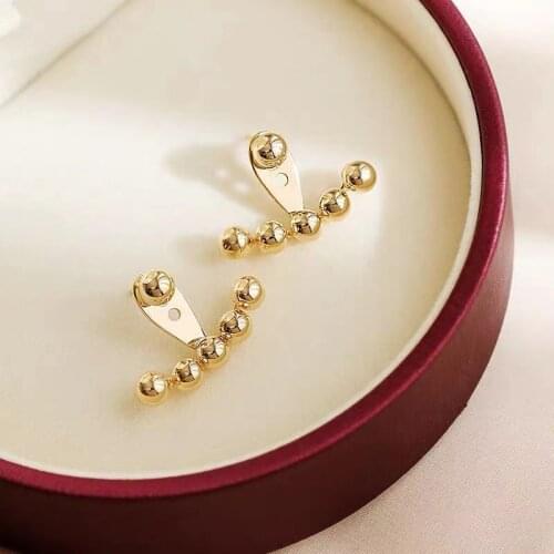 2021 New Design Metal Ball Back Hanging Drop Earrings For Woman Korean Fashion Jewelry Unusual Accessories For Wedding Girls