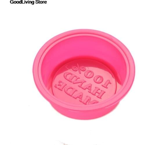 ZLinKJ u-hoMEy DIY Cute Craft Art Round Shape Silicone Oven Handmade Soap Mold Soap Holder Dish Random Color