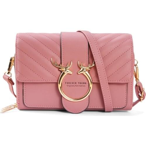 2021 Ladies Pu Leather Wallet Small Shoulder Bag with 2 Zippers Mini Handbag Long Purse with Detachably Strap