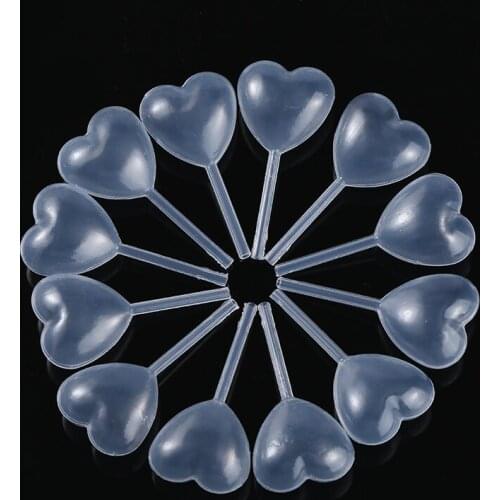 50pcs/Set Squeeze Transfer Oils Pipettes 4ML Heart Shaped Plastic Pipettes Transparent Eye Droppers DIY Supplies