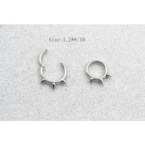 50pcs/lot Free Shipping Seamless Hinged Segment Ring Septum Clicker Cartilage Nose/Lip Ear Diath Helix Spike 16GX8/10MM