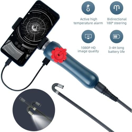 6MM/8.5MM 5.0MP 180 Degree Steering Industrial Borescope Endoscope Cars Inspection Camera With 6 LED for iPhone Android