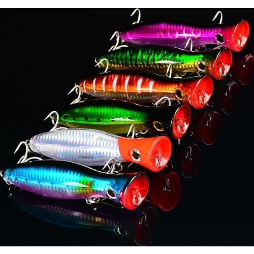 6pcs Popper Fishing Lures Weights 40g Large Poppers Top Water Lure Isca Artificial Hard Bait Fishing Tackle Articulos De Pesca