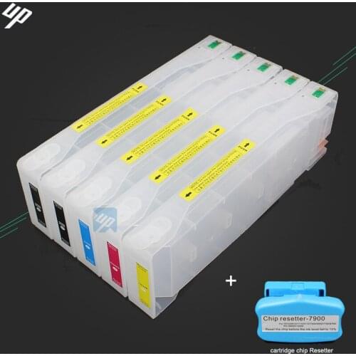 700ml 5 x Refillable Ink Cartridges for epson pro7700 pro7710 pro9700 pro9710 Pro 7700 7710 9700 9710 with chip + chip resetter