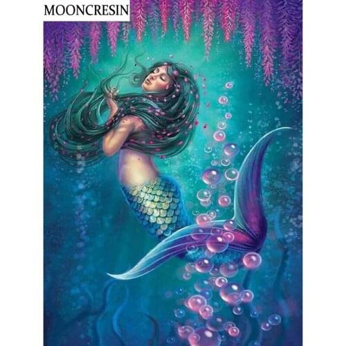 Little Mermaid Diamond Painting Full Square Cross Stitch 5D Diy Diamond Embroidery Mosaic Crafts Rhinestone Christmas Decoration