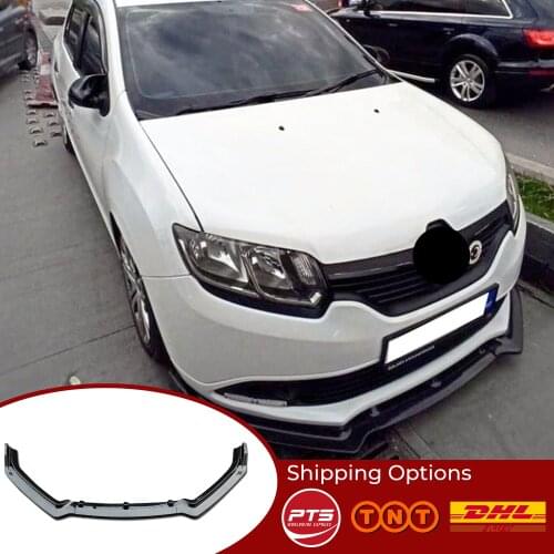 For Renault Symbol Mk3 Accessories Car Front Bumper Lip 3 pcs Black Splitter Diffuser Lip Body Kit Spoiler Bumpers