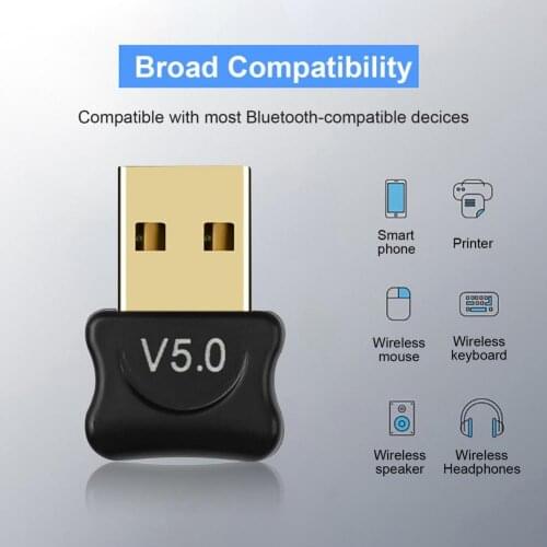 Wireless Adapter Mini Stable Transmission Plug Play USB Bluetooth-compatible 5.0 Dongle Audio Receiver Transmitter for Computer