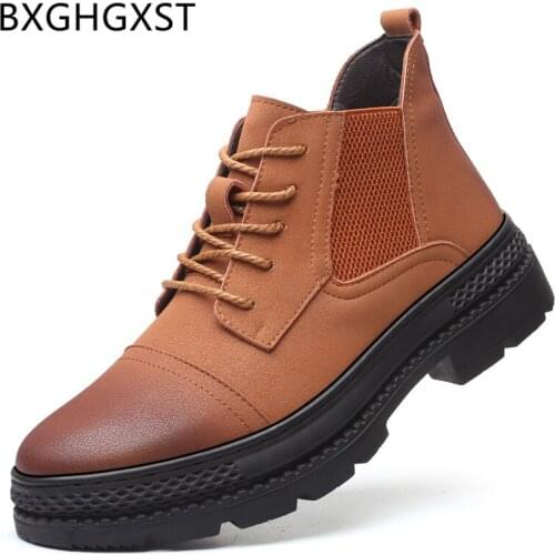 Ankle Boots Men Chelsea Boots Men Casual Shoes Fashion Motorcycle Boots Designer Shoes Genuine Leather Shoes Men Botas Hombre