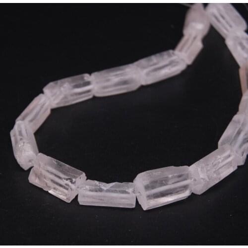 15.5"/strand Long Size Roug Nugget Beads Natural Quartz Crystal,Faceted Raw Crystal Gems Cut Slab Nugget Pendants Jewelry Making