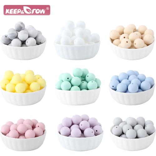 Wholesale 500pcs Silicone Round Loose Beads DIY Personalized Baby Teething Necklace Chewable Jewelry Food Grade Teether Beads