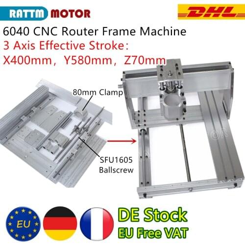 『EU/USA Free Delivery』CNC 6040 DIY Router Frame Milling Machine Mechanical 80mm Spindle Diameter Kit with 1605 Ballscrew