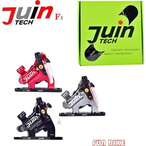 Juin Tech F1 ROAD Bicycle with Flat Mount Adapter Disc Brake Caliper Line Pull Hydraulic Brakes Set with 2*160mm Rotors