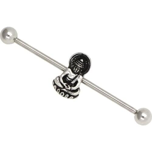 JHJT MUSI 14G/1.6mm Cartilage Earring 316L Surgical Stainless Steel Chinese Elements Cartilage Bar Piercing Cartilage Barbell