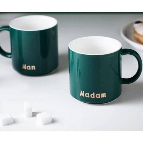 Ceramic Tea Mugs Breakfast Milk Coffee Cup Drinkware Cup For Lovers Kitchen Utensils Wedding Gifts Blue Classic 200-300ML