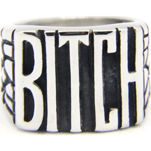 1pc New Design Size 5-10 BITCH Ring 316L Stainless Steel Jewelry Band Party Hot Selling Ring