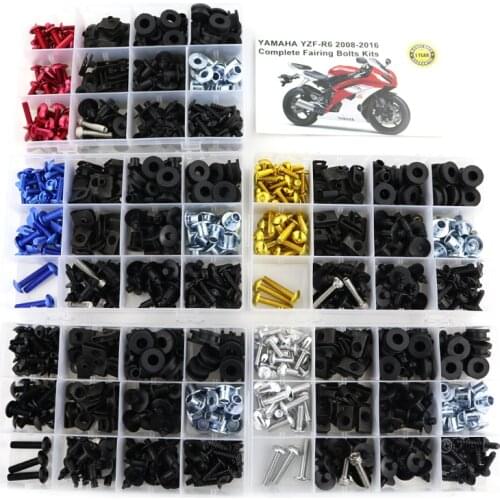 Fit For Yamaha YZF-R6 YZF R6 2008-2016 Complete Full Fairing Bolts Kit Bodywork Screws Clips Speed Nuts Covering Bolt Aluminum