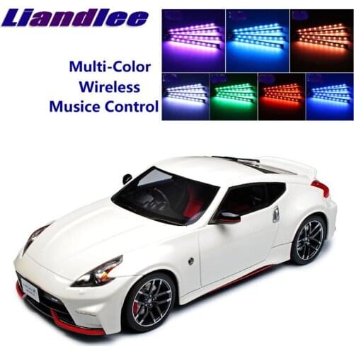 LiandLee For Nissan370Z 370Z Z34 Car Interior UnderDash FootWell Seat Accent Music Rhythm Ambient Light