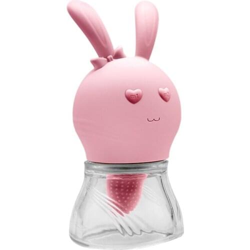 Tongue Licking Sucking Vibrator Cute Rabbit Shape Women Masturbation Breast Clitoris Stimulation Nipple Massager Sex Toys