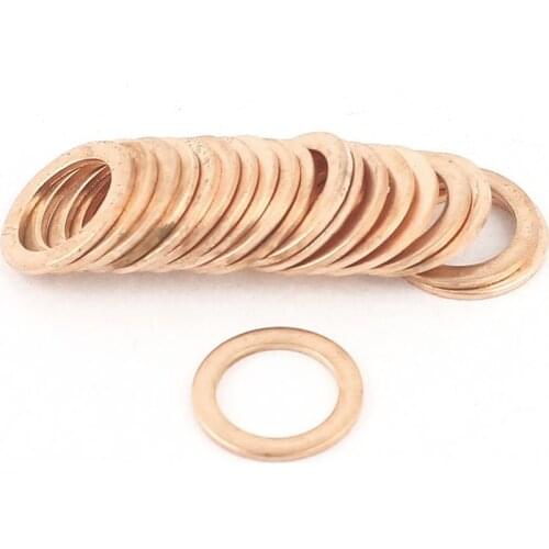 20 pcs 10mm x 14mm x 1mm copper washer seal spacer seal For piping, electronics, household products and biomedical applications