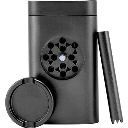 1pc Metal Cigarette Storage Case with Multi-functional Herb Grinder Cigarette Tobacco Smoking Pipe Tube DUGOUT Storage Container