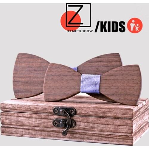 Lovely Solid Colorful Parent-Child Bowtie Sets Wooden Kids Pet Men Butterfly Navy Blue Red Casual Bow Tie Gift Accessory