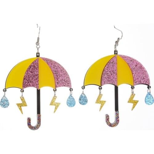 Fashion Acrylic Colorful Umbrella Earrings women Party Summer Accessory