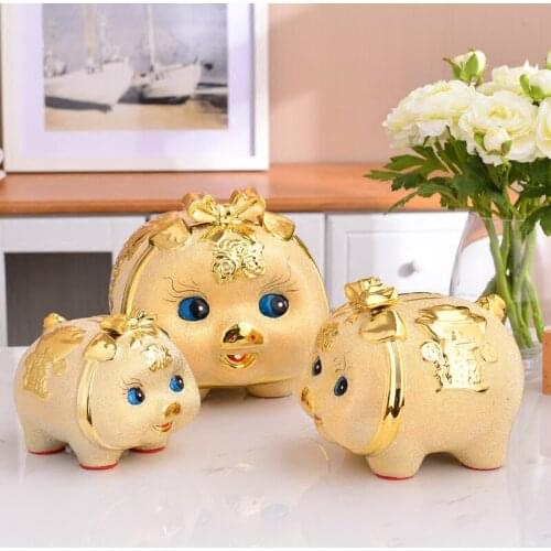 Coin Wedding Money Box Bank Large Secret Gift Ceramic Pig Piggy Bank Paper Money Hidden Safe Spaarpot Home Decoration DG50MB