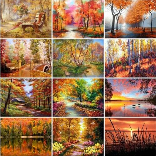 CraftArtGo 5D DIY Diamond Embroidery autumn Full Square Round Rhinestone Mosaic Painting Cross Stitch Flowers Diamond Kit