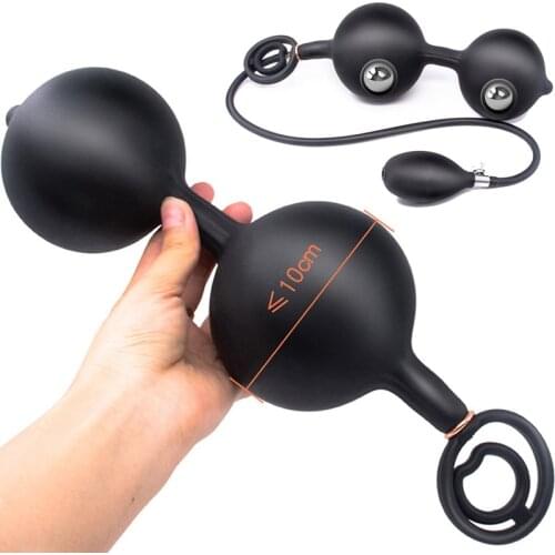 Inflatable Big Penis Dildo Pump with Suction Cup Anal Butt Plug Balls Sex Toys for Women Men G Spot Stimulation Vagina Massager