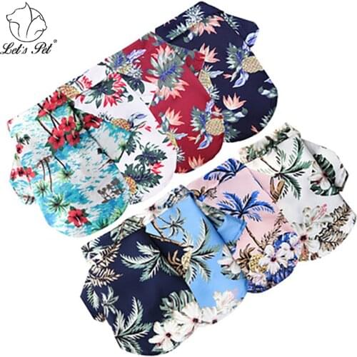 Dog Clothes Summer Pet Dog Coat Jackets Puppy Costume Floral Beach Shirt Cats Puppy Printed Spring Clothing Clothes For Dogs Cat