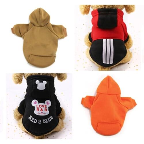 Autumn Winter Dog Warm Coat Pet Clothing Cat Coat Jacket Dog Jacket Pet Dogs Clothes Pure Jacket For Chihuahua Cat Cotton