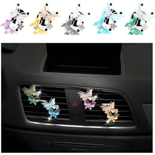 Car Air Conditioning Freshener Cute Butterfly Perfume Clip Decoration Car Outlet Air Purifier Fragrance Deodorant
