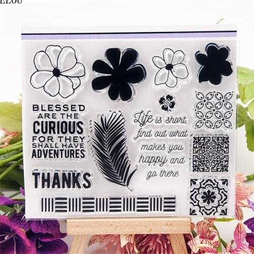 PANFELOU Feather flower Transparent Silicone Rubber Clear Stamps cartoon for Scrapbooking/DIY Easter wedding album