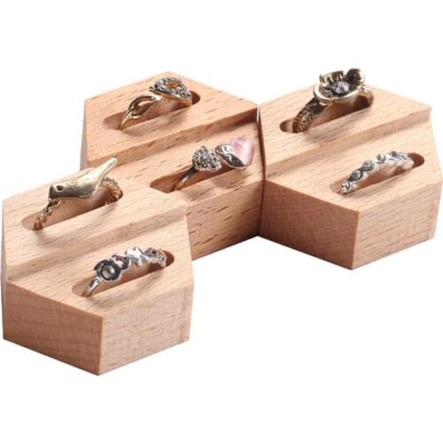Pure Wood Double Seat JewelryRingJewelry Display Props Jewelry DisplayStand Display Stand Ring Stand Bracket