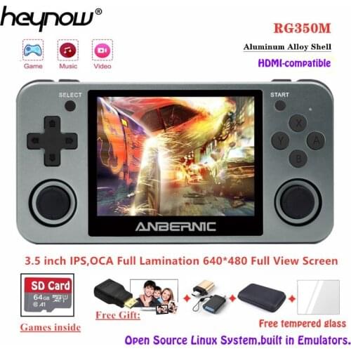 Upgraded RG350M Retro Game Console HDMI-compatible IPS Screen Aluminum Alloy Shell Linux OS PS1 Emulator RG350 Video Game Player