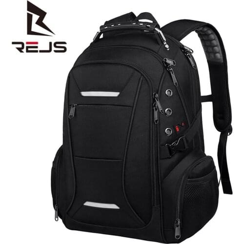 REJS LANGT Multifunction Mens Backpack Laptop 15.6 Inch Office Work Buiness Bag Anti-Theft Waterproof Travel Backpacks for Male