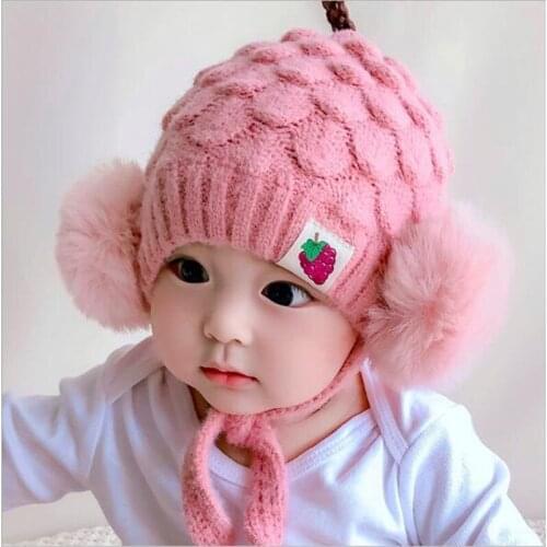 New Cute Ears Baby Hat Cap Knit Soft Infants Boy Girl Hat Bonnet Children Newborn Winter Warm Hat Beanie