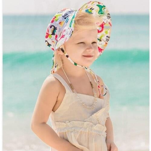 Cute Cartoon 2-6 Years Summer Baby Hat Kids Cotton UV Protection Sun Cap Children Beach Girls Boys Bucket Hat Fisherman Cap