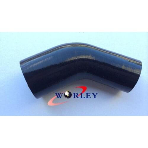 2.5 - 3 inch 64mm-76mm Silicone 45 Degree Elbow Reducer Hose pipe BLACK