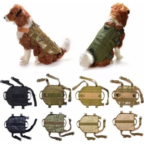 Tactical Military K9 MOLLE Service Dog Harness German Shepherd Vest Camo Khaki Black Dog Tactical Equipment Clothes